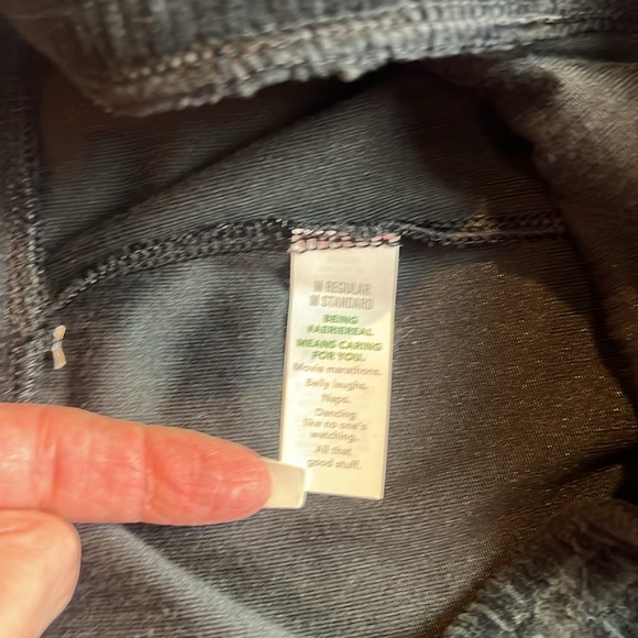 aerie M Regular M Standard pull on black wide flared corduroy stretch pants new - Picture 6 of 11